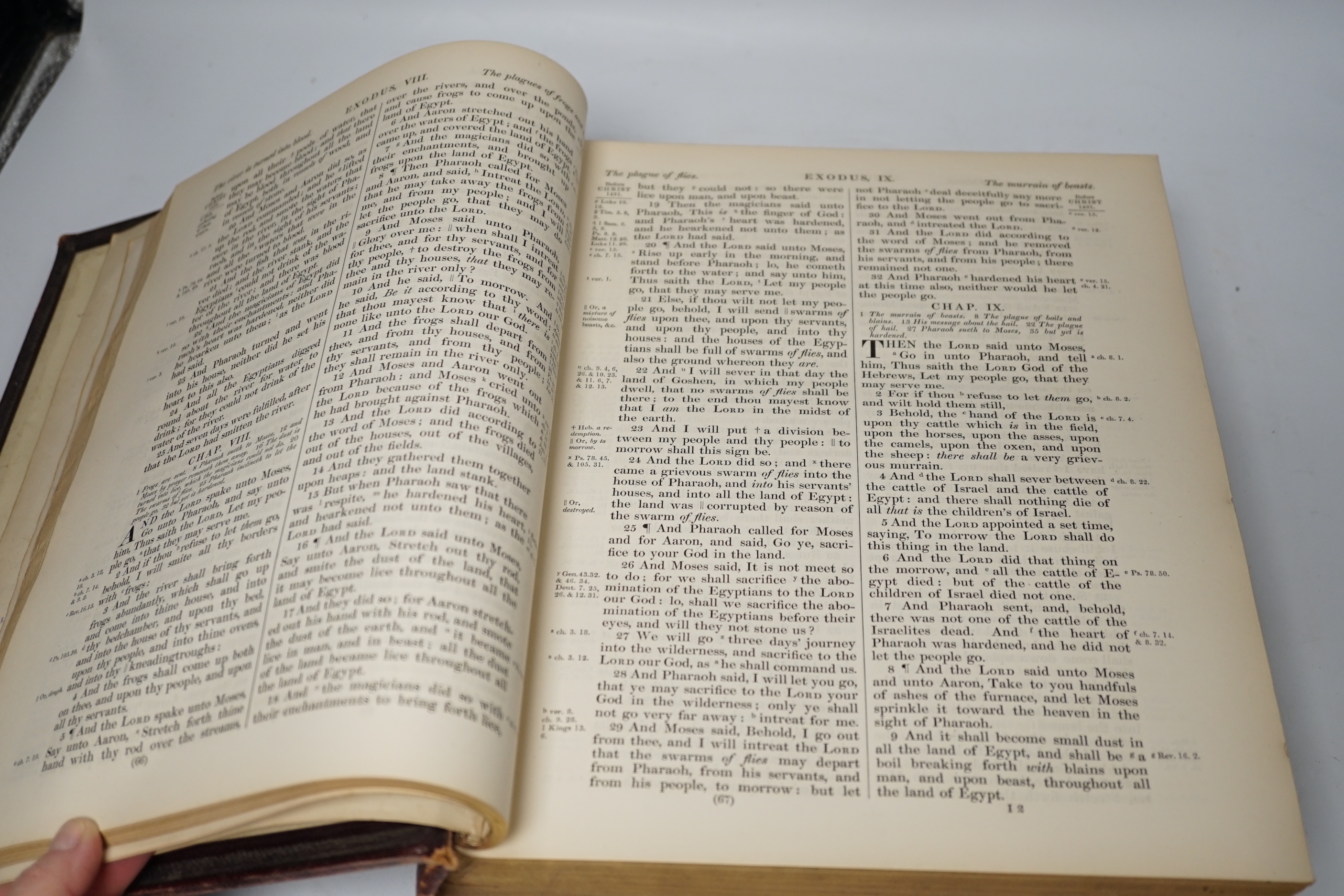 An 1839 Holy Bible printed at the University press Oxford, by Samuel, Collingwood and Co with leather binding